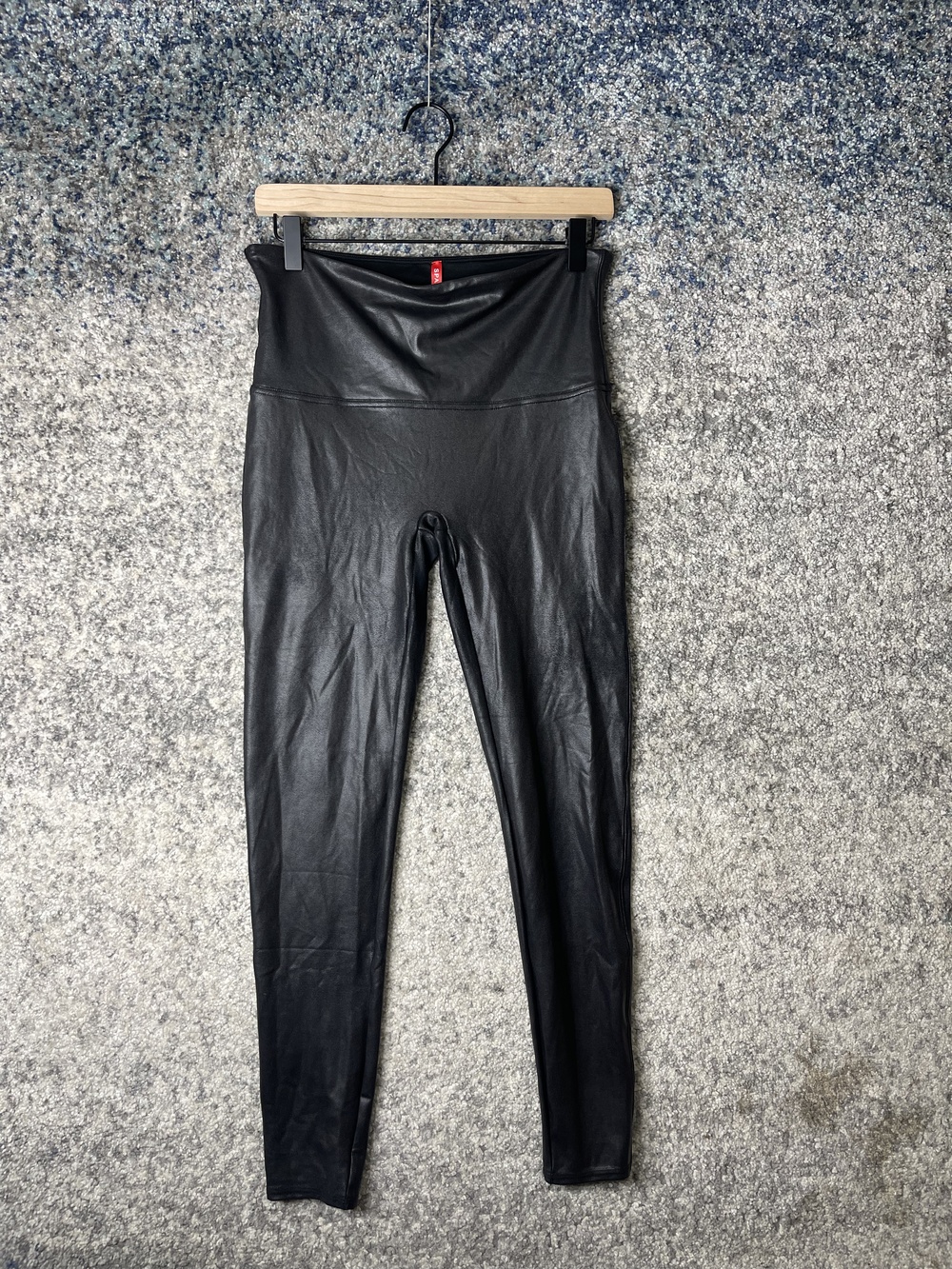 Spanx Faux Leather Leggings Womens XL High Rise Shapewear Slim Stretch Pants